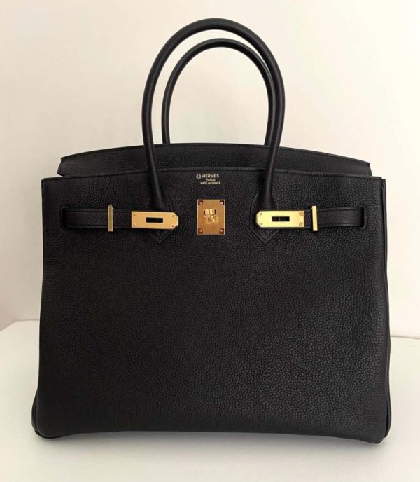 HERMES BIRKIN 35 BLACK TOGO GOLD HARDWARE - Image 2