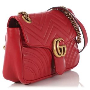 Alternative view of Gucci Marmont Flap Bag Red