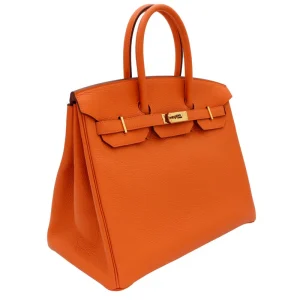 HERMES BIRKIN 35 ORANGE TOGO GOLD
