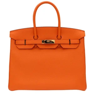 HERMES BIRKIN 35 ORANGE TOGO GOLD HARDWARE