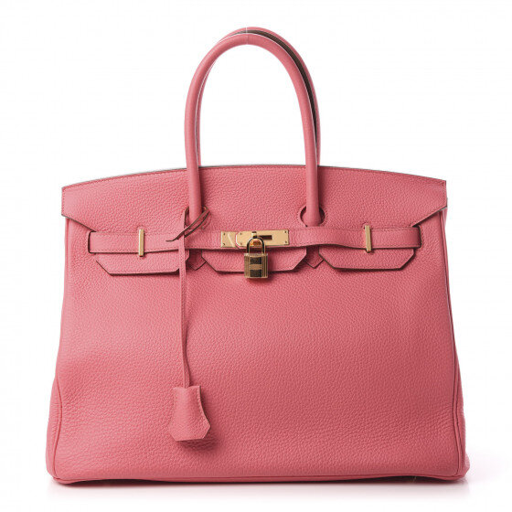 HERMES BIRKIN 35 ROSE LIPSTICK TOGO GOLD HARDWARE