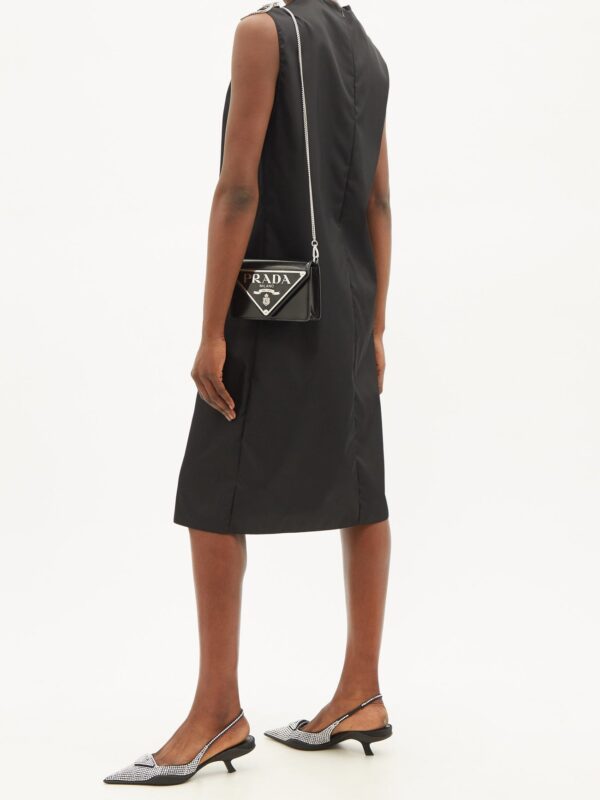 PRADA Triangle logo buffed shoulder bag Black - Image 2