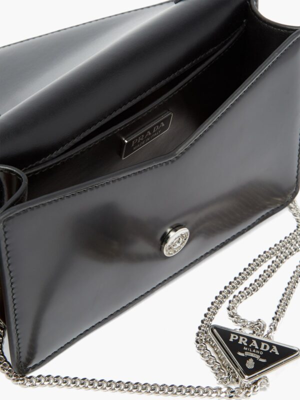 PRADA Triangle logo buffed shoulder bag Black - Image 3