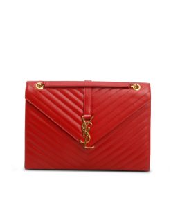 SAINT LAURENT Matelasse Chevron Bag Red