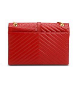 SAINT LAURENT Matelasse Chevron Bag Red