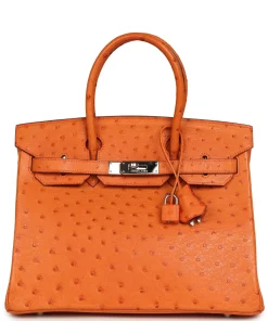 Hermès Birkin 30 Tangerine Ostrich Palladium