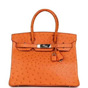 Hermès Birkin 30 Tangerine Ostrich Palladium