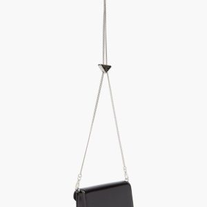 Alternative view of PRADA Triangle logo buffed shoulder bag Black