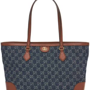 GUCCI Md Ophidia Gg Jacquard Denim Tote Bag
