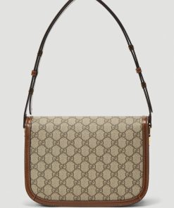 Gucci 1955 Horsebit Supreme Shoulder Bag Brown
