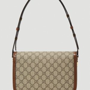 Gucci 1955 Horsebit Supreme Shoulder Bag Brown