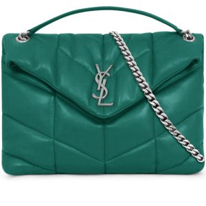 SAINT LAURENT Loulou Puffer shoulder bag Green