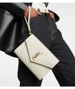 SAINT LAURENT MATELASSE LARGE CASSANDRE FLAP BAG WHITE