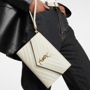 SAINT LAURENT MATELASSE LARGE CASSANDRE FLAP BAG WHITE