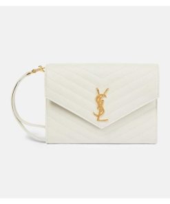 SAINT LAURENT MATELASSE LARGE CASSANDRE FLAP BAG WHITE