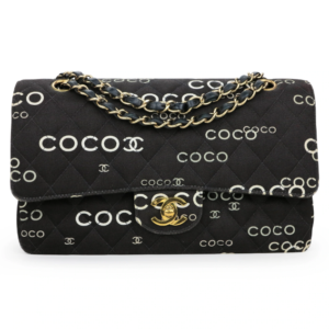 CHANEL Vintage Coco Logo Mania Medium Classic Bag