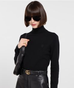 Gucci Wide Waist Belt Double G Pearl