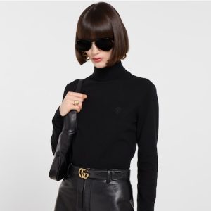 Gucci Wide Waist Belt Double G Pearl