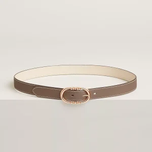 Hermes Wide Waist Belt H Logo Beige
