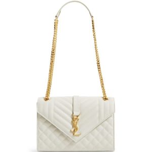 SAINT LAURENT Medium Envelope Matelassé Shoulder Bag