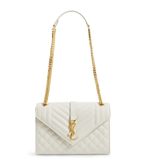 SAINT LAURENT Medium Envelope Matelassé Shoulder Bag