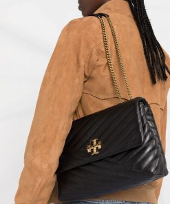 Tory Burch Kira chevron convertible shoulder bag Black