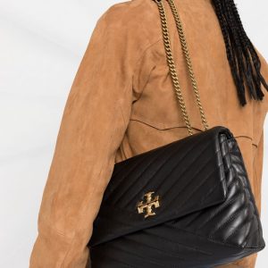 Tory Burch Kira chevron convertible shoulder bag Black