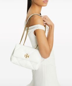 Tory Burch Kira chevron convertible shoulder bag White