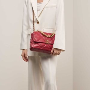 CHANEL 19 RED FLAP BAG