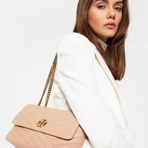 Tory Burch Kira chevron convertible shoulder bag.