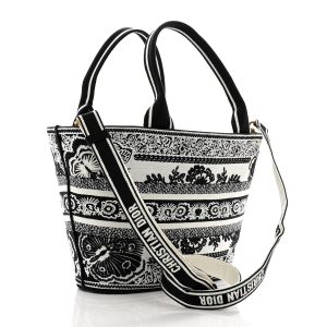 Dior | Butterfly Bandana Print Hat Basket Bag Black
