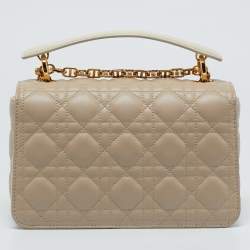 Dior Casual Style Beige Cannage Jolie Top Handle Bag