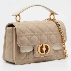 Dior Casual Style Beige Cannage Jolie Top Handle Bag
