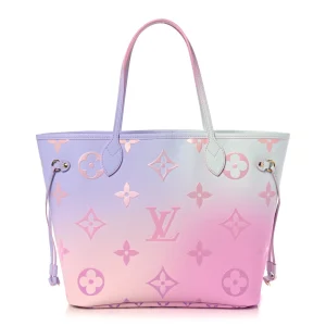 Louis Vuitton Neverfull Bag MM Blue Pink Canvas Monogram Suhali