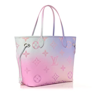 Alternative view of Louis Vuitton Neverfull Bag MM Blue Pink Canvas Monogram Suhali
