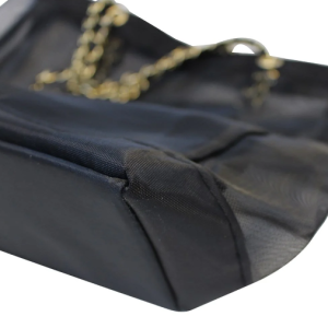 Alternative view of CHANEL Tote Bag - Mesh Black Travel Handbag Gold Chain