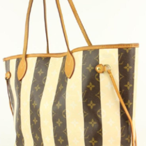 Alternative view of Louis Vuitton Limited Rare Stripe Monogram Neverfull MM Tote 4LV1019