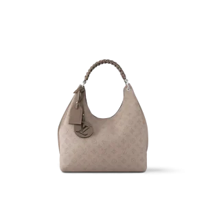 LOUIS VUITTON Carmel Mahina Calf Leather Hobo Bag Cream