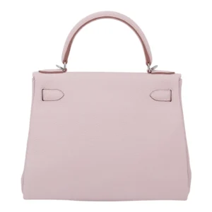 Hermes Kelly 20cm Bag In Mauve Pale Clemence Leather