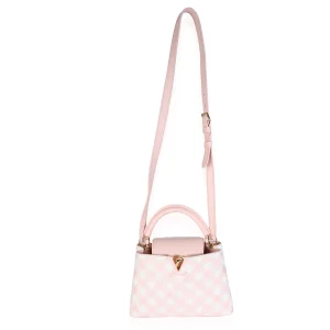 Alternative view of LOUIS VUITTON Taurillon Embroidered Vichy Capucines BB Light Pink