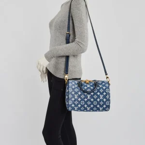Alternative view of Louis Vuitton Blue Monogram Denim Jacquard Speedy 25