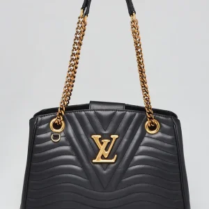 LOUIS VUITTON Calfskin New Wave Chain Tote Black