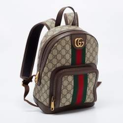 OPHIDIA MINI BEIGE AND EBONY GG SUPREME CANVAS BACKPACK