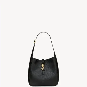 YSL LE 5 À 7 SMALL SUPPLE IN PYTHON BLACK