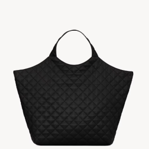 YSL ICARE MAXI SHOPPING BAG IN QUILTED BLACK