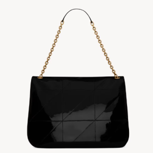YSL JAMIE 4.3 IN PATENT EFFECT FABRIC BLACK