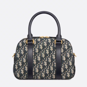 Medium D-Vibe Bowling Bag Blue Dior Oblique Jacquard