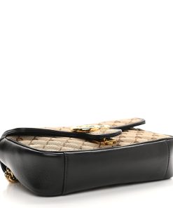 Gucci Diagonal Mini GG Shoulder Bag Beige Black