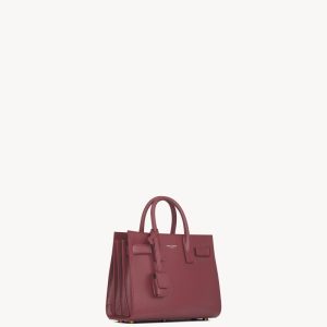 YSL SAC DE JOUR IN SMOOTH ROUGE MERLOT LEATHER