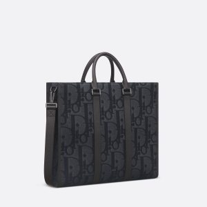 Dior East-West Tote Black Maxi Oblique jacquard Bag